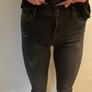 Black distressed jeans